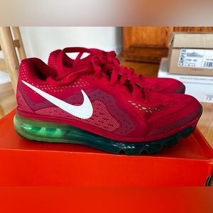 Nike Women Air Max 2014, Red/Green, Size 7.5